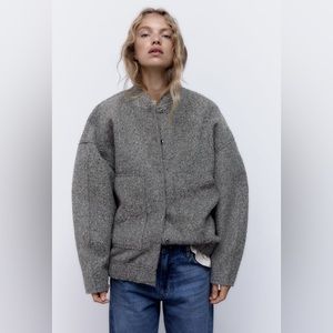 Viral Zara textured bomber jacket NWT XS/S